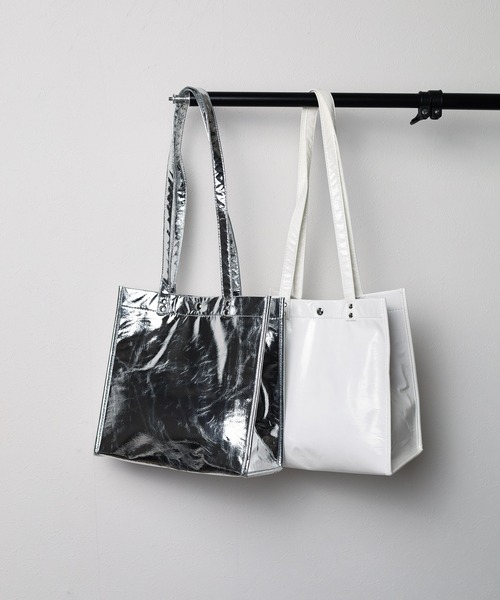 EDT（イーディーティー）の「【78】【EDT / イーディーティー】BOXBAG（トートバッグ・レディース・シルバー/ホワイト・FREE）」の10枚目の写真