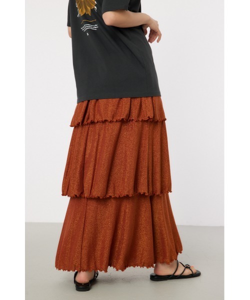 RODEO CROWNS WIDE BOWL（ロデオクラウンズワイドボウル）の「ラメカットティアードスカート（スカート・レディース・オレンジ/シルバー/ブラック・FREE）」の17枚目の写真