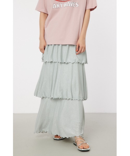 RODEO CROWNS WIDE BOWL（ロデオクラウンズワイドボウル）の「ラメカットティアードスカート（スカート・レディース・オレンジ/シルバー/ブラック・FREE）」の14枚目の写真