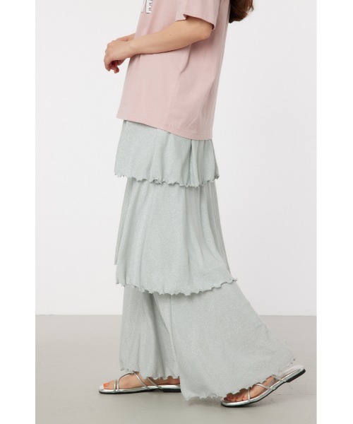 RODEO CROWNS WIDE BOWL（ロデオクラウンズワイドボウル）の「ラメカットティアードスカート（スカート・レディース・オレンジ/シルバー/ブラック・FREE）」の13枚目の写真