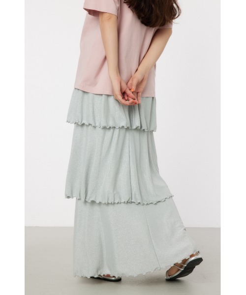 RODEO CROWNS WIDE BOWL（ロデオクラウンズワイドボウル）の「ラメカットティアードスカート（スカート・レディース・オレンジ/シルバー/ブラック・FREE）」の12枚目の写真