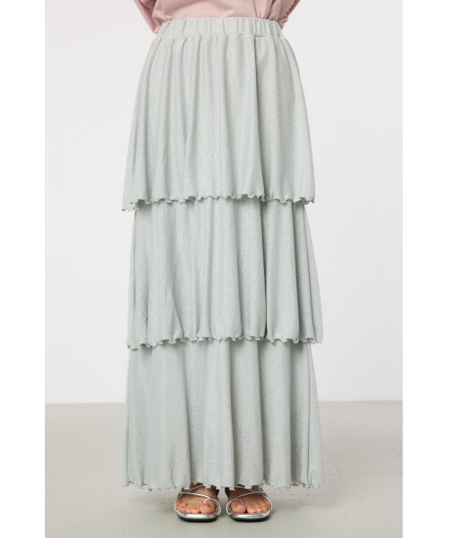 RODEO CROWNS WIDE BOWL（ロデオクラウンズワイドボウル）の「ラメカットティアードスカート（スカート・レディース・オレンジ/シルバー/ブラック・FREE）」の9枚目の写真