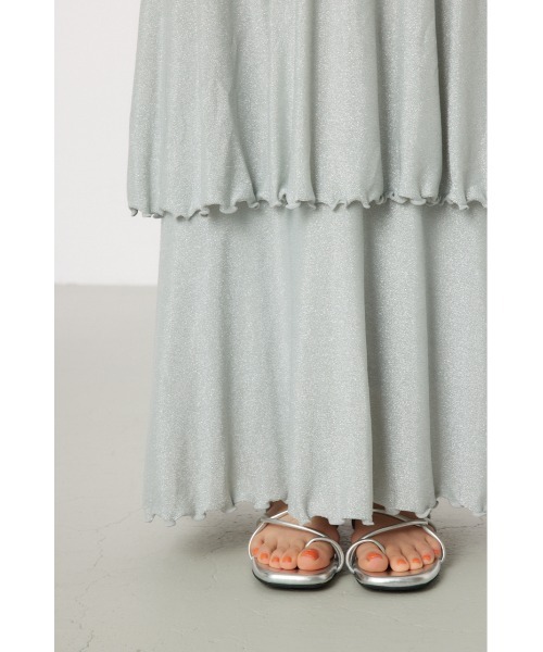 RODEO CROWNS WIDE BOWL（ロデオクラウンズワイドボウル）の「ラメカットティアードスカート（スカート・レディース・オレンジ/シルバー/ブラック・FREE）」の5枚目の写真