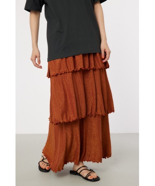RODEO CROWNS WIDE BOWL（ロデオクラウンズワイドボウル）の「ラメカットティアードスカート（スカート・レディース・オレンジ/シルバー/ブラック・FREE）」の18枚目の写真