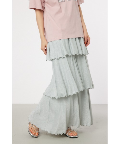 RODEO CROWNS WIDE BOWL（ロデオクラウンズワイドボウル）の「ラメカットティアードスカート（スカート・レディース・オレンジ/シルバー/ブラック・FREE）」の21枚目の写真