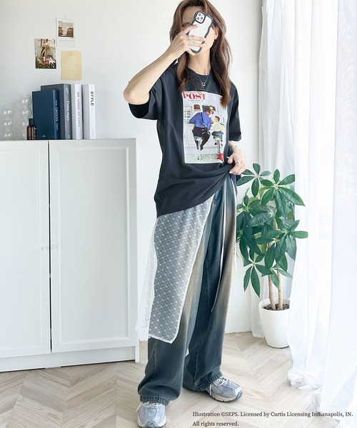 classicalelf（クラシカルエルフ）の「『THE SATURDAY EVENING POST』×クラシカルエルフ 別注グラフィックTシャツ【Runaway】（Tシャツ/カットソー・レディース・ホワイト/チャコール・MEDIUM/SMALL/LARGE/X-LARGE）」の7枚目の写真