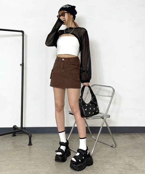 non-hedge(ノンヘッジ)の「カーゴミニスカート(スカート・レディース・ブラウン/ブルー/カーキ/ブラック・M/S)」の16枚目の写真