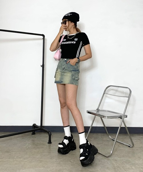 non-hedge(ノンヘッジ)の「カーゴミニスカート(スカート・レディース・ブラウン/ブルー/カーキ/ブラック・M/S)」の22枚目の写真