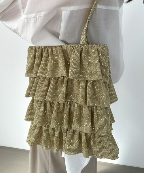 【Casselini】キラキラプリーツフリルトート（ショルダーバッグ）｜Olu.（オルドット）