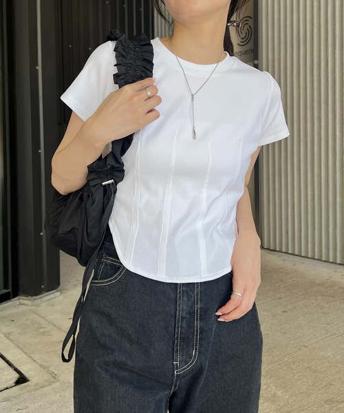 CAPRICIEUX LE'MAGE（カプリシューレマージュ）の「コルセットTシャツ（Tシャツ/カットソー・レディース・ブラック/ベージュ/ホワイト・FREE）」の16枚目の写真