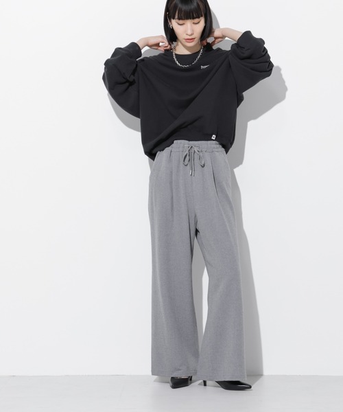 Apo(s)ture(アポスチャー)の「ARIA-004/ピーチドロストワイドパンツ(その他パンツ・レディース・ブラック/モカ/オレンジ/グレー・XS/S/M/L/XL)」の13枚目の写真