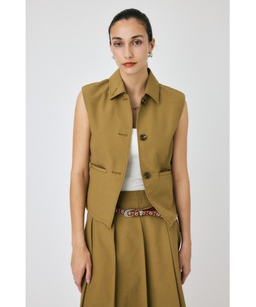 MOUSSY(マウジー)の「SINGLE COLLAR TC ベスト(ベスト・レディース・ベージュ/アイボリー・FREE)」の18枚目の写真