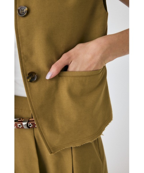 MOUSSY(マウジー)の「SINGLE COLLAR TC ベスト(ベスト・レディース・ベージュ/アイボリー・FREE)」の7枚目の写真