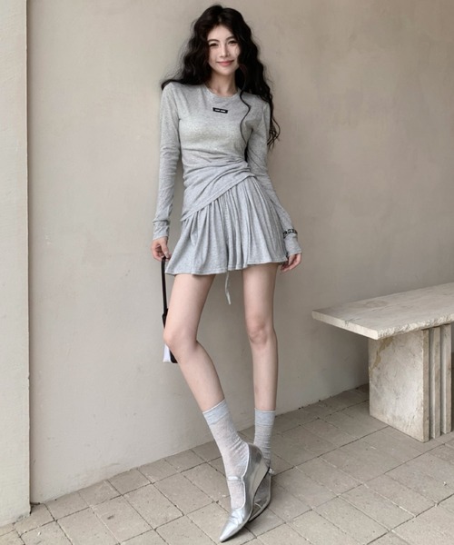 Mela(メラ)の「プリーツカットミニSK(スカート・レディース・ホワイト/グレー・FREE)」の21枚目の写真