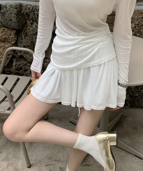 Mela(メラ)の「プリーツカットミニSK(スカート・レディース・ホワイト/グレー・FREE)」の7枚目の写真