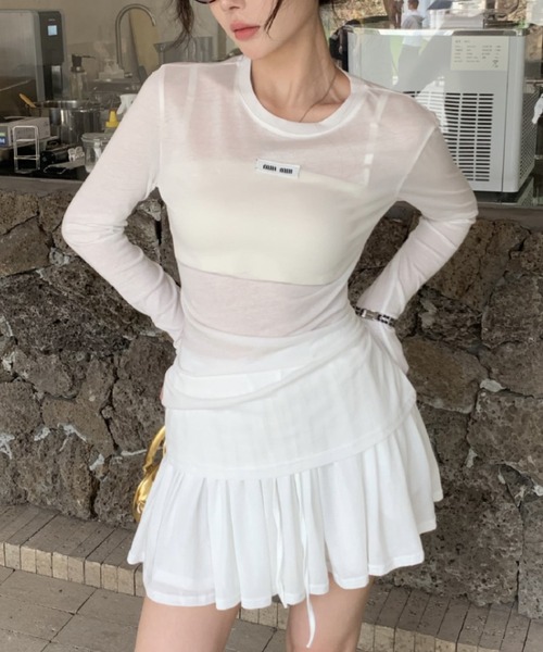 Mela(メラ)の「プリーツカットミニSK(スカート・レディース・ホワイト/グレー・FREE)」の13枚目の写真
