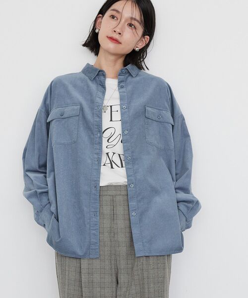 45R コーデュロイ シャツジャケット レギュラーカラー 日本製 57-152430-mustard-1.jpg