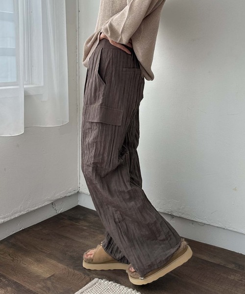 Doux archives（ドゥアルシーヴ）の「ワッシャーサテンパラシュートパンツ（その他パンツ・レディース・チャコールグレー/ベージュ・FREE）」の19枚目の写真