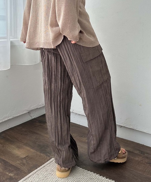 Doux archives（ドゥアルシーヴ）の「ワッシャーサテンパラシュートパンツ（その他パンツ・レディース・チャコールグレー/ベージュ・FREE）」の20枚目の写真