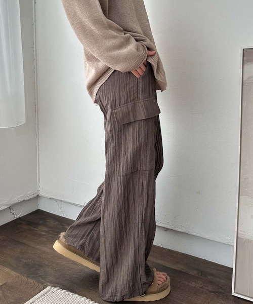 Doux archives（ドゥアルシーヴ）の「ワッシャーサテンパラシュートパンツ（その他パンツ・レディース・チャコールグレー/ベージュ・FREE）」の21枚目の写真