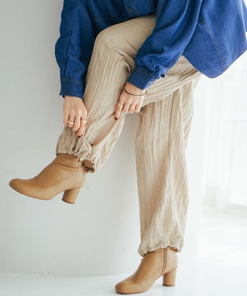 Doux archives（ドゥアルシーヴ）の「ワッシャーサテンパラシュートパンツ（その他パンツ・レディース・チャコールグレー/ベージュ・FREE）」の9枚目の写真