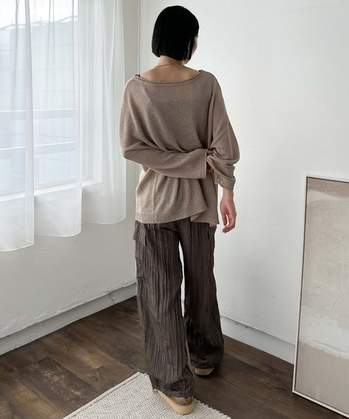 Doux archives（ドゥアルシーヴ）の「ワッシャーサテンパラシュートパンツ（その他パンツ・レディース・チャコールグレー/ベージュ・FREE）」の16枚目の写真