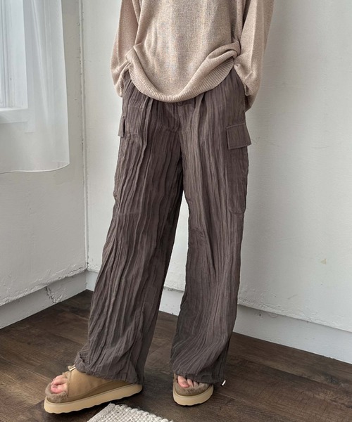 Doux archives（ドゥアルシーヴ）の「ワッシャーサテンパラシュートパンツ（その他パンツ・レディース・チャコールグレー/ベージュ・FREE）」の18枚目の写真