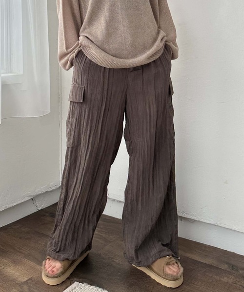 Doux archives（ドゥアルシーヴ）の「ワッシャーサテンパラシュートパンツ（その他パンツ・レディース・チャコールグレー/ベージュ・FREE）」の17枚目の写真