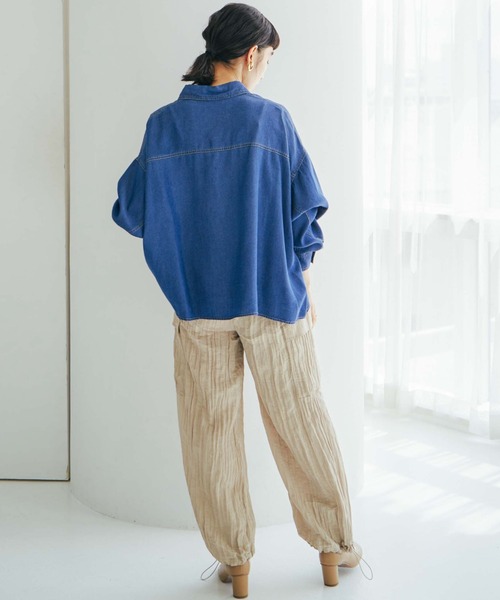 Doux archives（ドゥアルシーヴ）の「ワッシャーサテンパラシュートパンツ（その他パンツ・レディース・チャコールグレー/ベージュ・FREE）」の6枚目の写真