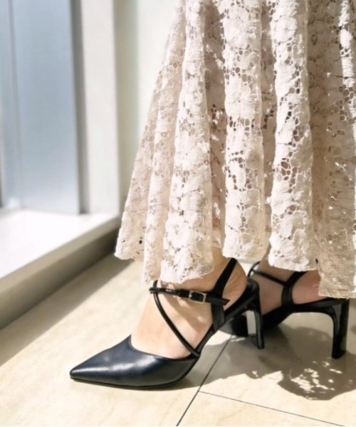 R&E（アールアンドイー）の「【R&E】クロスストラップスティックヒールパンプス（パンプス・レディース・アイボリー/シルバー/ブラック・23cm/22.5cm/22cm/23.5cm/24.5cm/24cm）」の16枚目の写真
