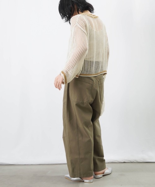 LUCA/LADY LUCK LUCA（ルカ/レディラックルカ）の「LC/LLL リブラインメッシュニットプルオーバー / メッシュラメニット（ニット/セーター・レディース・ブラウン/グレイッシュベージュ/チャコールグレー・FREE）」の18枚目の写真