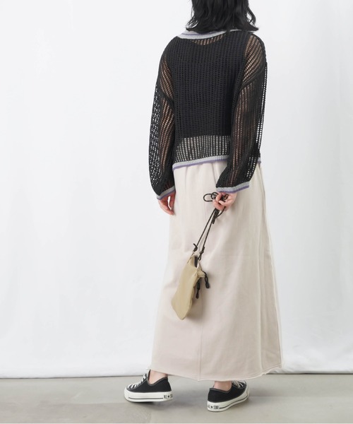 LUCA/LADY LUCK LUCA（ルカ/レディラックルカ）の「LC/LLL リブラインメッシュニットプルオーバー / メッシュラメニット（ニット/セーター・レディース・ブラウン/グレイッシュベージュ/チャコールグレー・FREE）」の13枚目の写真