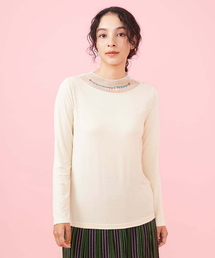 Jocomomola | レーヨンベア天 チュールドッキングカットソー(Tシャツ/カットソー)
