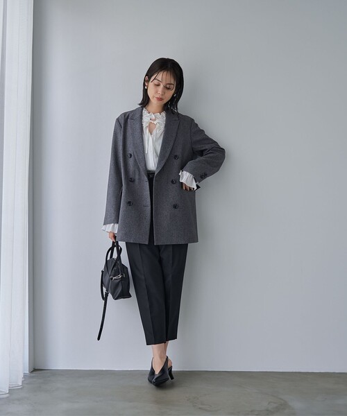 RONEL(ロネル)の「【VERY12月号掲載】フリルネックブラウス(シャツ/ブラウス・レディース・ブラック/ホワイト・S/M)」の22枚目の写真