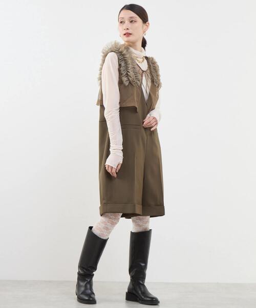 SOFFITTO（ソフィット）の「ストレッチオックスシャンブレーオールインワン（つなぎ/オールインワン・レディース・ブラウン/パープル・M/S）」の20枚目の写真
