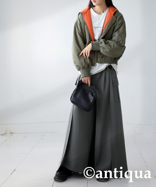 antiqua(アンティカ)の「レイヤード風パンツ(その他パンツ・レディース・グレー/ブラック・P/R)」の14枚目の写真