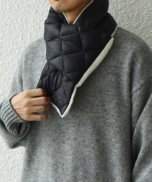 TAION（タイオン）の「【SHIPS any別注】TAION: 〈手洗い可能〉リバーシブル ボア ダウン マフラー◇（マフラー・メンズ・ダークグレー/ブラウン/ブラック/ダークオリーブ・ONE SIZE）」の12枚目の写真