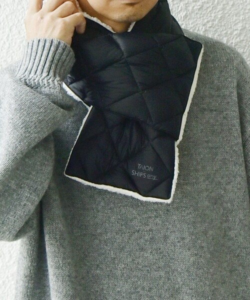 TAION（タイオン）の「【SHIPS any別注】TAION: 〈手洗い可能〉リバーシブル ボア ダウン マフラー◇（マフラー・メンズ・ダークグレー/ブラウン/ブラック/ダークオリーブ・ONE SIZE）」の14枚目の写真
