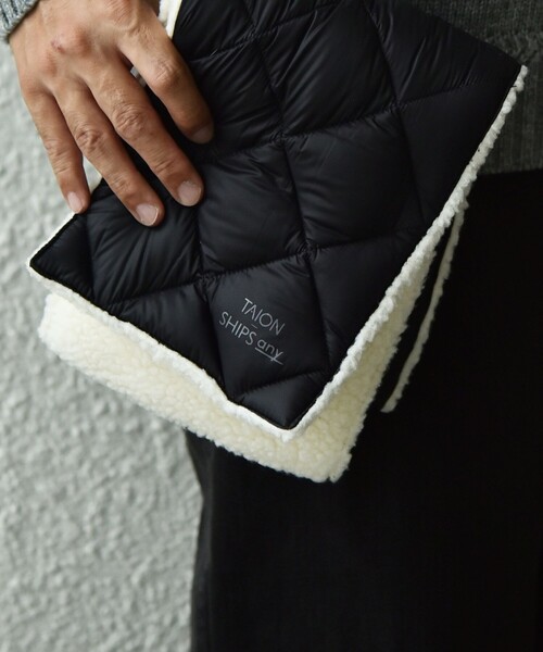 TAION（タイオン）の「【SHIPS any別注】TAION: 〈手洗い可能〉リバーシブル ボア ダウン マフラー◇（マフラー・メンズ・ダークグレー/ブラウン/ブラック/ダークオリーブ・ONE SIZE）」の17枚目の写真