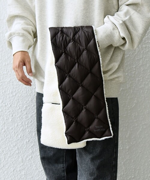 TAION（タイオン）の「【SHIPS any別注】TAION: 〈手洗い可能〉リバーシブル ボア ダウン マフラー◇（マフラー・メンズ・ダークグレー/ブラウン/ブラック/ダークオリーブ・ONE SIZE）」の22枚目の写真