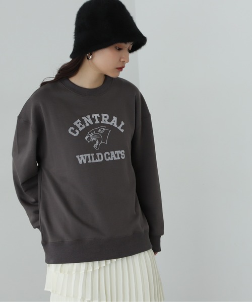 N.（N. Natural Beauty Basic）（エヌエヌナチュラルビューティーベーシック）の「◆プリントスウェット（スウェット・レディース・オートミール/チャコールグレー・MEDIUM）」の3枚目の写真