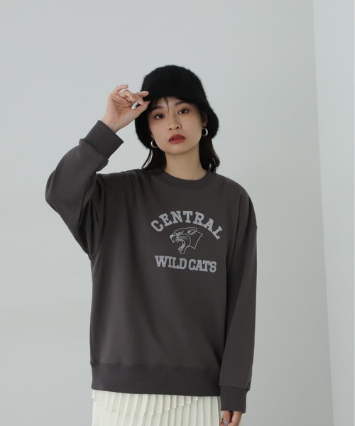 N.（N. Natural Beauty Basic）（エヌエヌナチュラルビューティーベーシック）の「◆プリントスウェット（スウェット・レディース・オートミール/チャコールグレー・MEDIUM）」の4枚目の写真