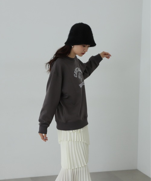 N.（N. Natural Beauty Basic）（エヌエヌナチュラルビューティーベーシック）の「◆プリントスウェット（スウェット・レディース・オートミール/チャコールグレー・MEDIUM）」の5枚目の写真