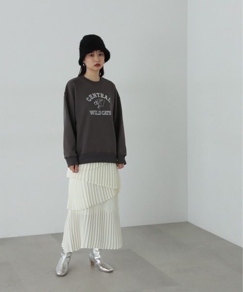 N.（N. Natural Beauty Basic）（エヌエヌナチュラルビューティーベーシック）の「◆プリントスウェット（スウェット・レディース・オートミール/チャコールグレー・MEDIUM）」の8枚目の写真