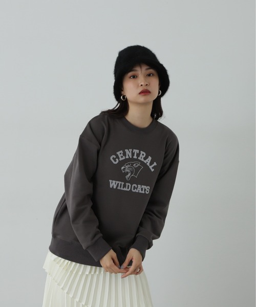 N.（N. Natural Beauty Basic）（エヌエヌナチュラルビューティーベーシック）の「◆プリントスウェット（スウェット・レディース・オートミール/チャコールグレー・MEDIUM）」の9枚目の写真