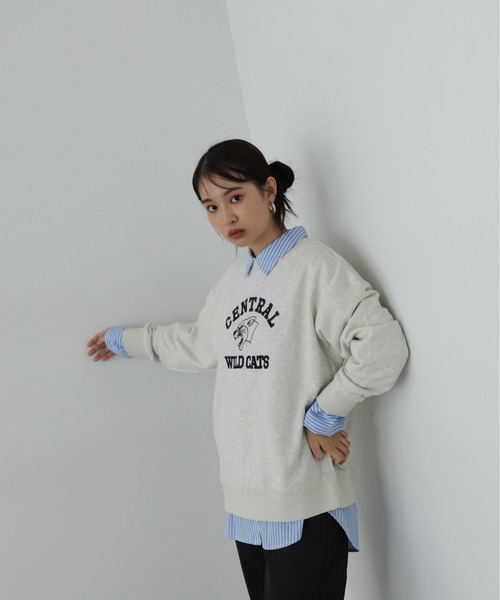 N.（N. Natural Beauty Basic）（エヌエヌナチュラルビューティーベーシック）の「◆プリントスウェット（スウェット・レディース・オートミール/チャコールグレー・MEDIUM）」の12枚目の写真