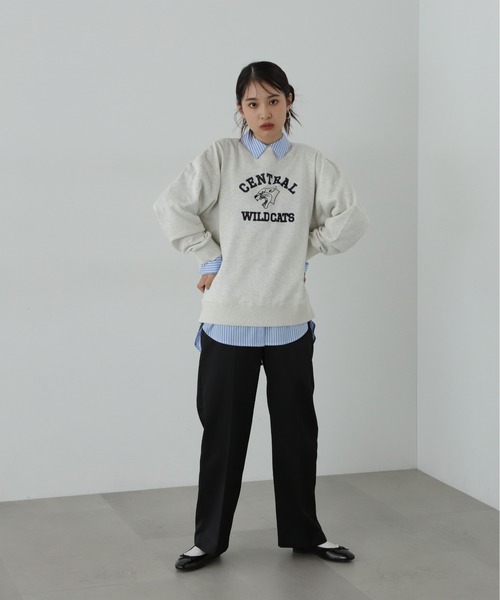 N.（N. Natural Beauty Basic）（エヌエヌナチュラルビューティーベーシック）の「◆プリントスウェット（スウェット・レディース・オートミール/チャコールグレー・MEDIUM）」の13枚目の写真