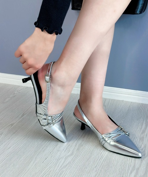 Silly（シリー）の「ローヒールパンプス（パンプス・レディース・ブラック/シルバー・SMALL/MEDIUM/LARGE/X-LARGE）」の6枚目の写真