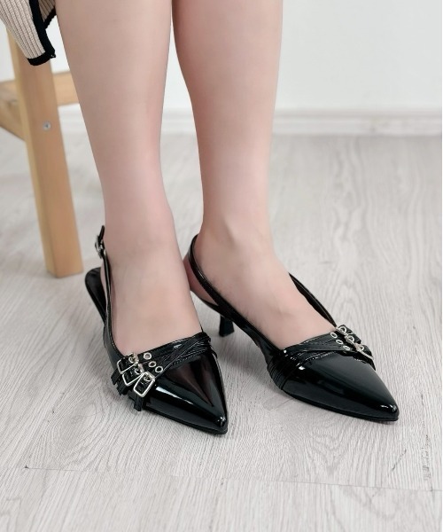 Silly（シリー）の「ローヒールパンプス（パンプス・レディース・ブラック/シルバー・SMALL/MEDIUM/LARGE/X-LARGE）」の8枚目の写真