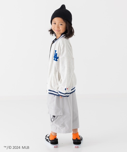 MLB(メジャーリーグベースボール)の「MLB 裏毛ロゴジャケット(ブルゾン・キッズ・ブラック/モカ/オートミール/ネイビー・90cm/100cm/110cm/120cm/130cm/140cm/150cm/160cm)」の6枚目の写真